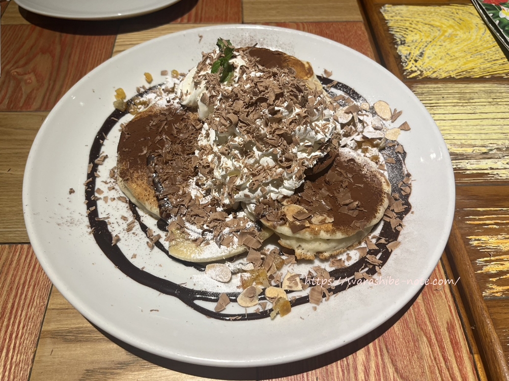 削りチョコ＆バナナパンケーキ