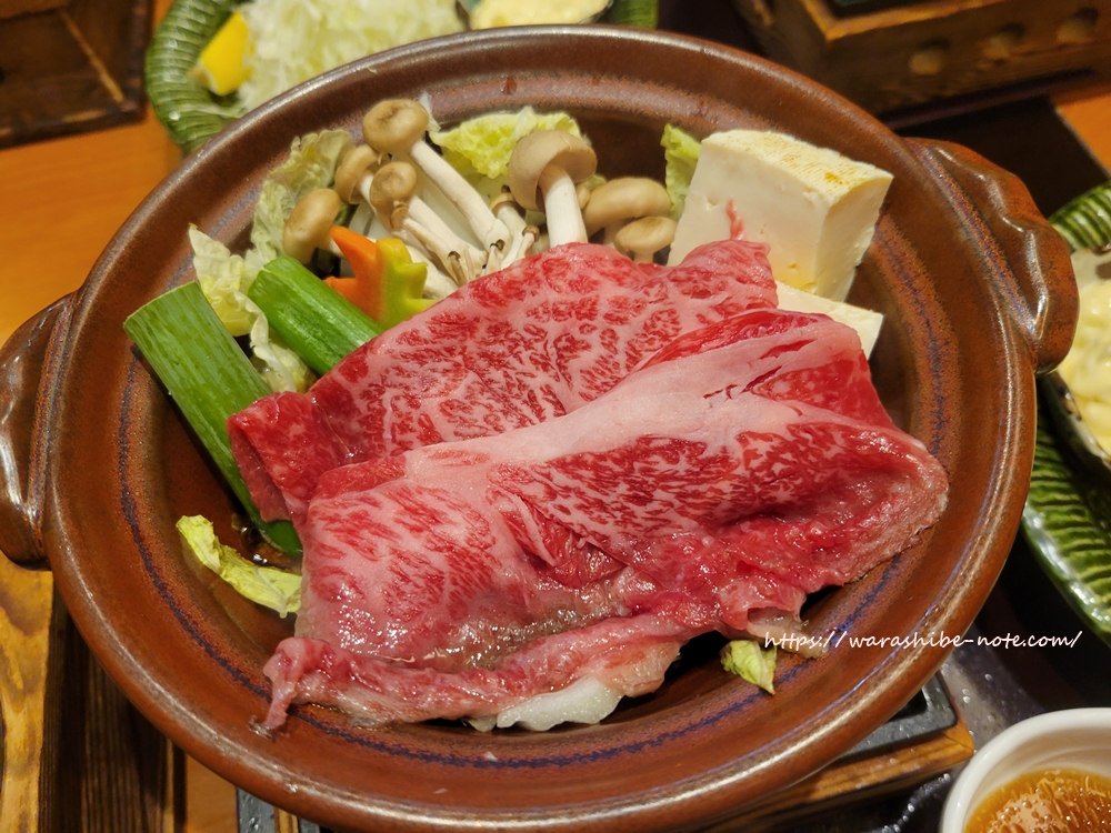 【かごの屋】土鍋すき焼き